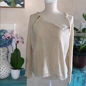 Bisou Bisou Zipper Detailed Sweater, NWT, Large